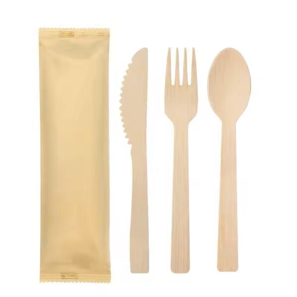 Wooden knife, fork and spoon - Image 3