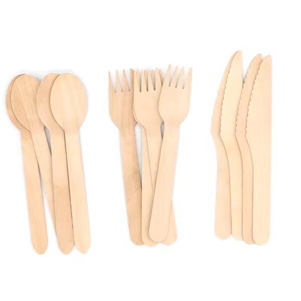 Wooden knife, fork and spoon - Image 5