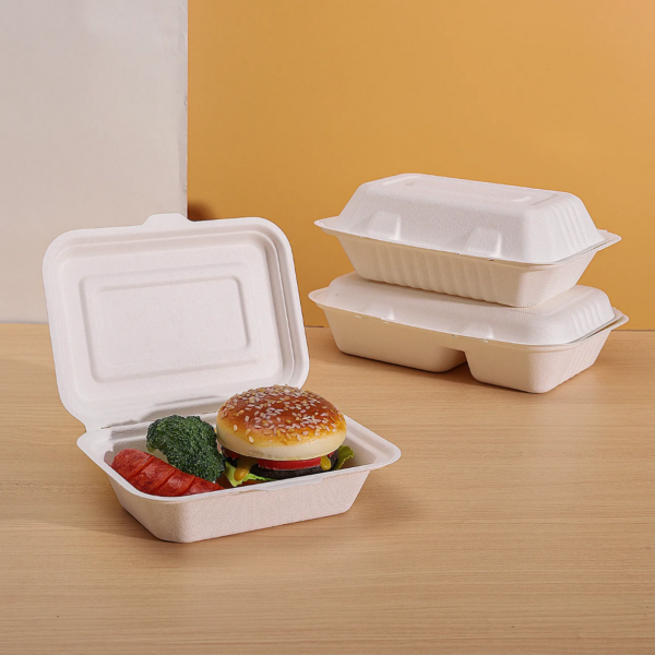 Bagasse Pulp Clamshell NO PFAS - Image 7